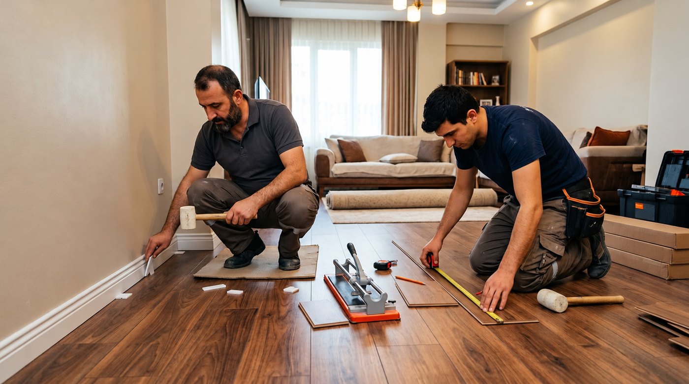 Laminat parke süpürgelik montajı — temsili uygulama